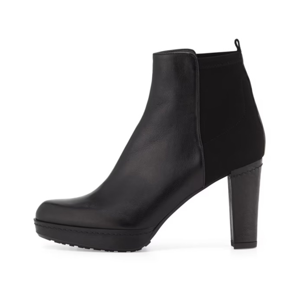 Stuart Weitzman Heeled Leather Bootie black 8.5